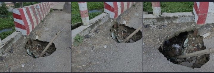 মরণ ফাঁদে পরিনত হচ্ছে ভোলাচং বাজারের  ব্রিজের গর্ত