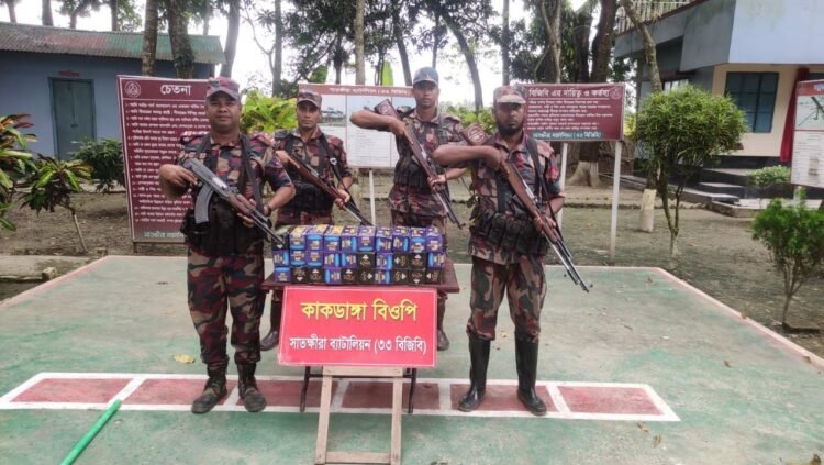 সাতক্ষীরা সীমান্তে বিজিবির অভিযানে বিপুল পরিমাণ ভারতীয় ঔষধ আটক।