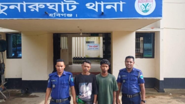 চুনারুঘাটে ২ মাদক ব্যবসায়ী  কে ইয়াবা সহ গ্রেফতার করেছে যৌথবাহিনী