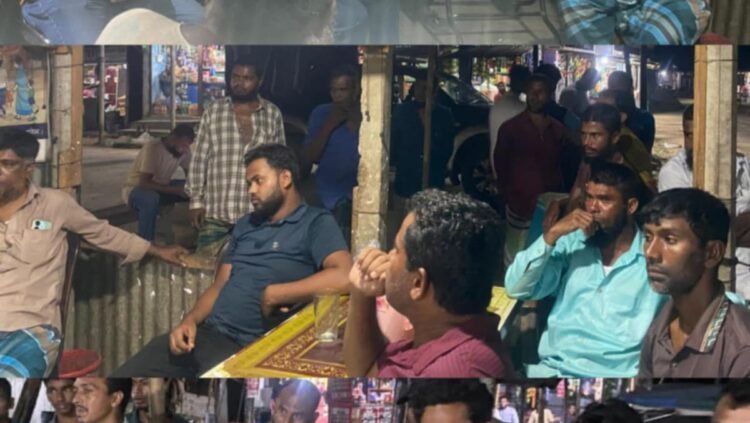 ঝিনাইগাতী হলদিগ্রাম চৌরাস্তা বাজারে পুলিশের সচেতনতামূলক উঠান বৈঠক আলোচনা