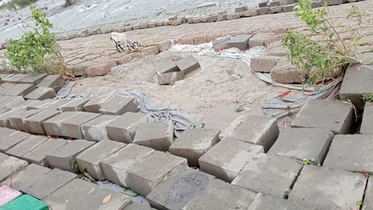 বালু ব্যবহার করা, হয়েছে মাটির পরিবর্তে: শরনখোলায় বেড়িবাঁধে ভয়াবহ ভাঙ্গন