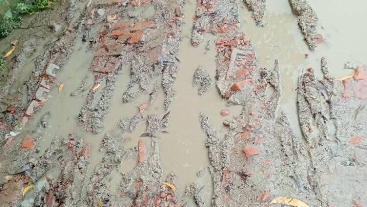 ৪নং সাউথখালী ইউনিয়নের সোনাতলা বেড়িবাঁধ থেকে শুরু করে সাবেক চেয়ারম্যান বাড়ি পর্যন্ত রাস্তার বেহালদশা