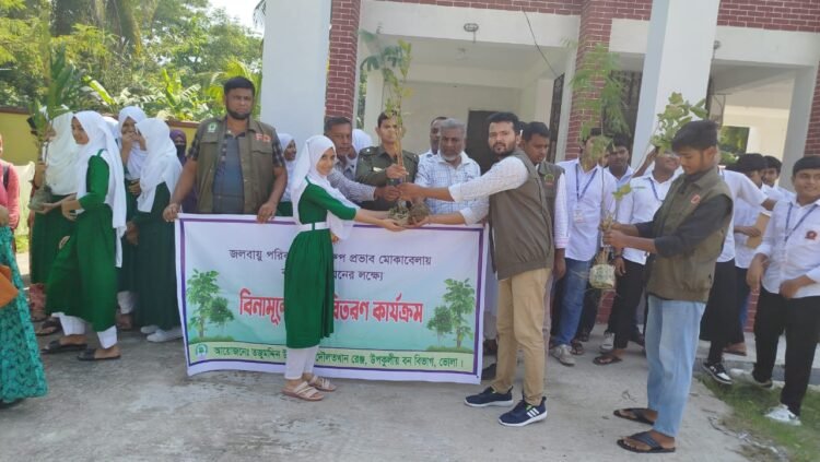 জলবায়ু পরিবর্তনের মোকাবেলায় তজুমদ্দিনে বিনামূল্যে চারা বিতরণ