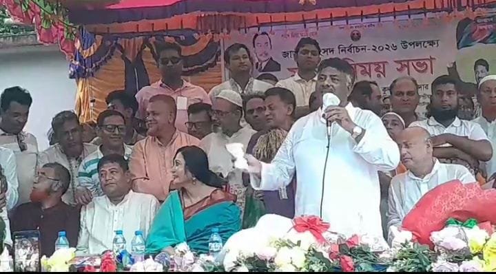 একটি দল দাঁড়িপাল্লায় ভোট চেয়ে বেহেশতের গল্প শোনাচ্ছে –  নলডায় দুলু