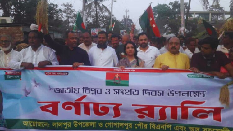 লালপুরে জাতীয় বিপ্লব ও সংহতি দিবসে বিএনপির নেতাকর্মীদের জনসমুদ্র