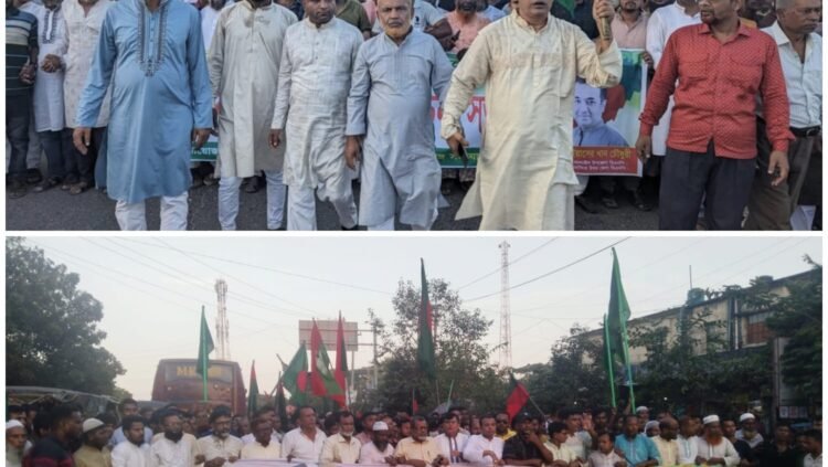 নান্দাইলে বিপ্লব ও সংহতি দিবসে মনোনয়ন বঞ্চিত চার প্রার্থী এক মঞ্চে