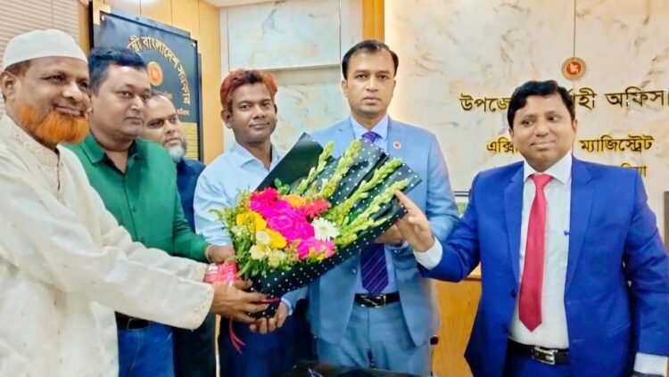 সরাইলে নবাগত ইউএনও মো. আবুবকর সরকারের  যোগদান