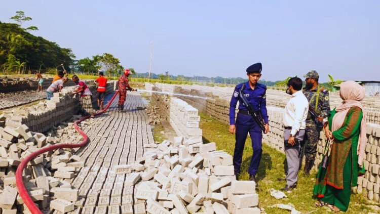 দুমকি উপজেলার মুরাদিয়ায়  অবৈধ ইটভাটা গুড়িয়ে দিল প্রশাসন