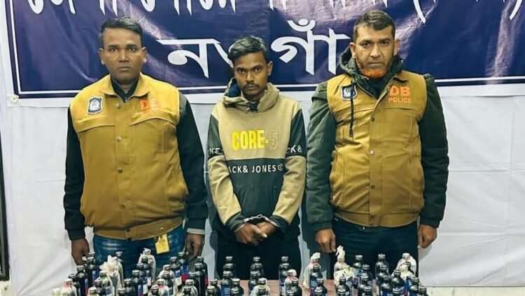 নওগাঁয় মাদকবিরোধী অভিযানে শতাধিক বোতল ফেনসিডিল উদ্ধার,গ্রেফতার-১