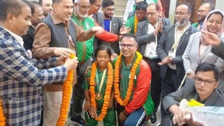 শ্রীমঙ্গলের স্বর্ণপদক জয়ী চৈতীকে নিয়ে গ্রামে আনন্দের বন্যা