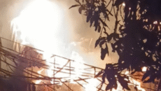 রূপগঞ্জের ভুলতা গাউছিয়ায় এস আর বি ব্রিকফিল্ডে ভয়াবহ আগুন