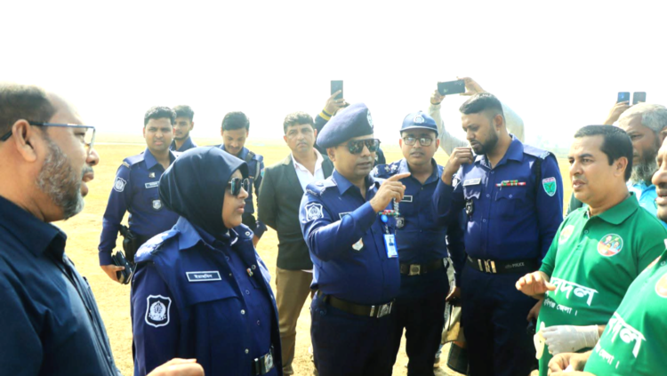তারেক জিয়া,র আগমণে, জনসভার ভেণ্যূ পরিদর্শনে পুলিশ সুপার
