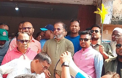 শ্রমিক সংঙ্গ চত্বরে  ধানের শীষের নির্বাচনী  সোভা যাত্রা মিছিল