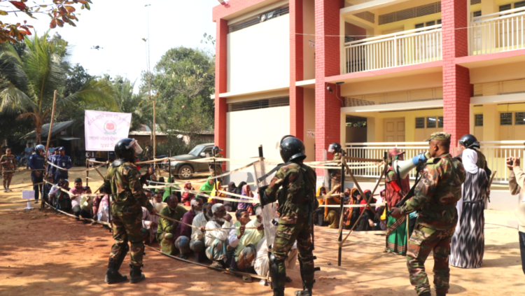 দীঘিনালায় জাতীয় সংসদ নির্বাচন উপলক্ষে নির্বাচনী মহড়া অনুষ্ঠিত