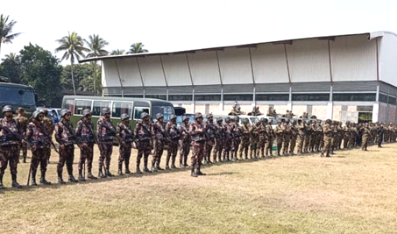 জামালপুরে যৌথবাহিনীর মহড়া