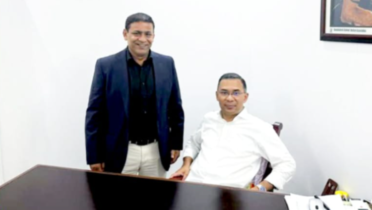 তারেক রহমান” সৌহার্দ্যপূর্ণ সাক্ষাৎ করেন “আনিসুর রহমান তালুকদার খোকন” এর সাথে