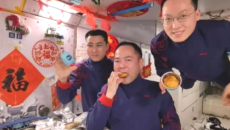 বৈজ্ঞানিক কাজ এগিয়ে চলার মধ্যেও নভোচারীদের প্রাণবন্ত বসন্ত উৎসব