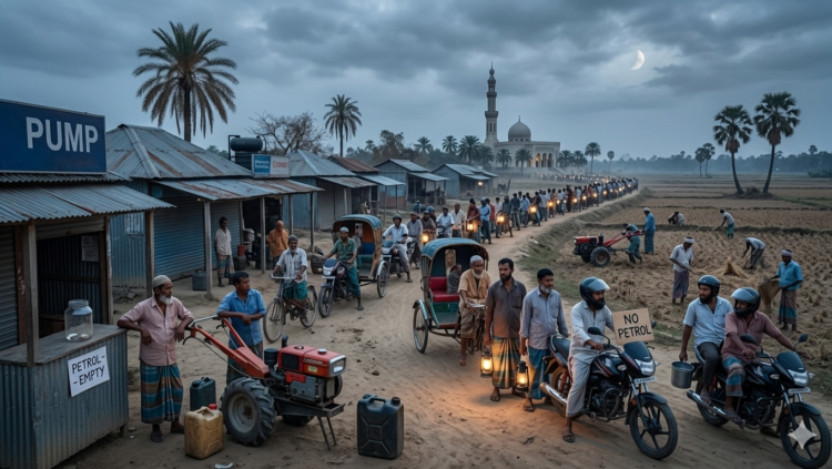 তজুমদ্দিনে জ্বালানি তেলের হাহাকার:বিপাকে চালক ও কৃষকরা