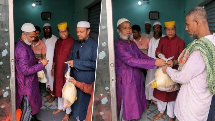 মিজমিজি বাতেন পাড়ায় ১নং ওয়ার্ডের উদ্যোগে দুস্থদের মাঝে ইফতার সামগ্রী বিতরণ