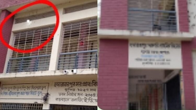 যশোর সদর উপজেলার হুদারাজাপুর সর: প্রাথ: বিদ্যালয়ের নস্য প্রহরী রাতে স্কুলে না থাকার অভিযোগ