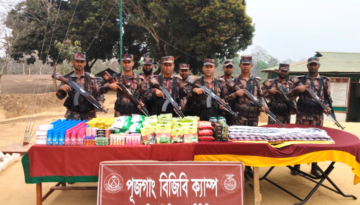 পানছড়ি সীমান্তে বিজিবির অভিযানে ভারতীয় অবৈধ মালামাল আটক