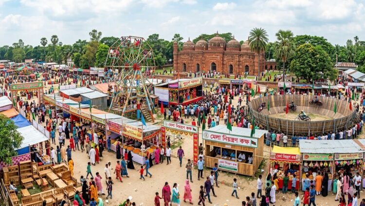 বাঘাতে বিশাল ঈদমেলা