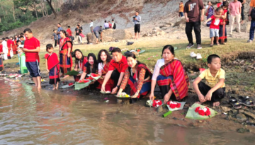 সাঙ্গুনদীতে ফুল নিবেদনের মধ্যে দিয়ে বিজু উৎসব শুরু