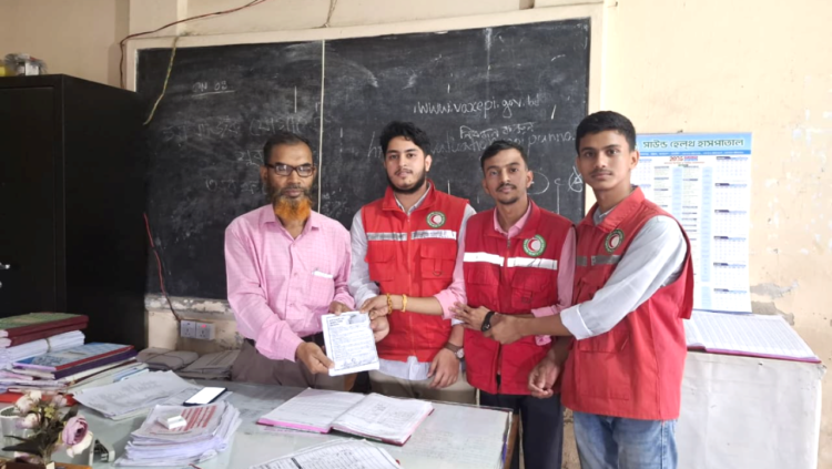 হাম প্রতিরোধের যুব রেড ক্রিসেন্ট টিমের উদ্দ্যেগে সচেতনতামূলক কার্যক্র