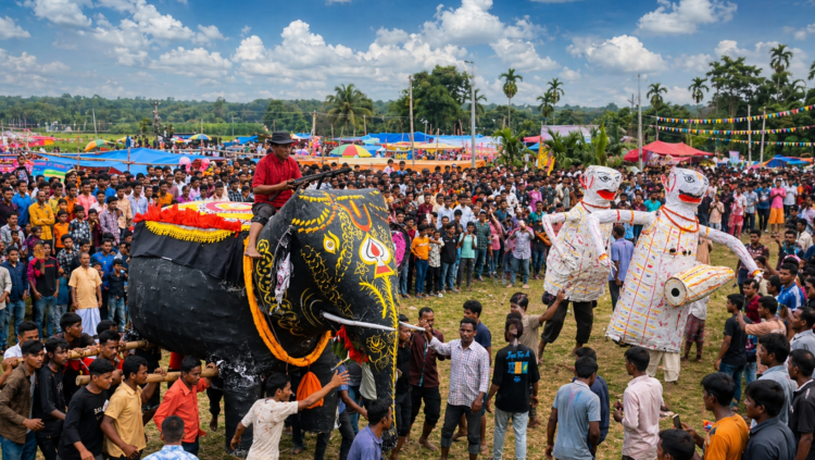 ঠাকুরগাঁওয়ে চড়ক মেলায় বাঁশ-কাগজের শিল্পে প্রাণ ফিরল গ্রামীণ ঐতিহ্যে