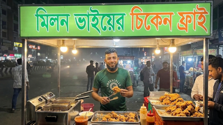 ভান্ডারপুর বাজারে ভাইরাল “মিলন ভাইয়ের চিকেন ফ্রাই” দোকান উধাও: রহস্য ঘিরে নানা প্রশ্ন