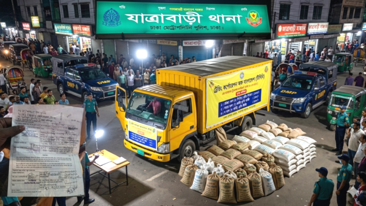 টিসিবির ব্যানার টানিয়ে অভিনব কায়দায়  ওএমএসের চাল-আটা কালোবাজারির  চেষ্টা