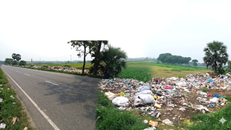 নান্দাইলে পৌর বর্জ্যে বিপর্যস্ত জনজীবন, ফসলি জমির ক্ষতি—দুর্গন্ধে অতিষ্ঠ  পথচারী ও সাধারন মানুষ