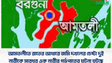 আমতলীতে রাতের আধারে জমি দখলের চেষ্টা দুই নারীকে মারধর এক নারীর গর্ভপাতের ঘটনা ঘটছে।