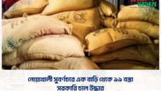 নোয়াখালী সুবর্ণচরে এক বাড়ি থেকে ৯৯ বস্তা সরকারি চাল উদ্ধার