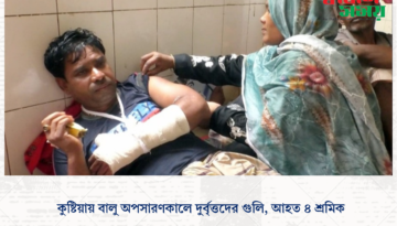 কুষ্টিয়ায় বালু অপসারণকালে দুর্বৃত্তদের গু‌লি, আহত ৪ শ্রমিক