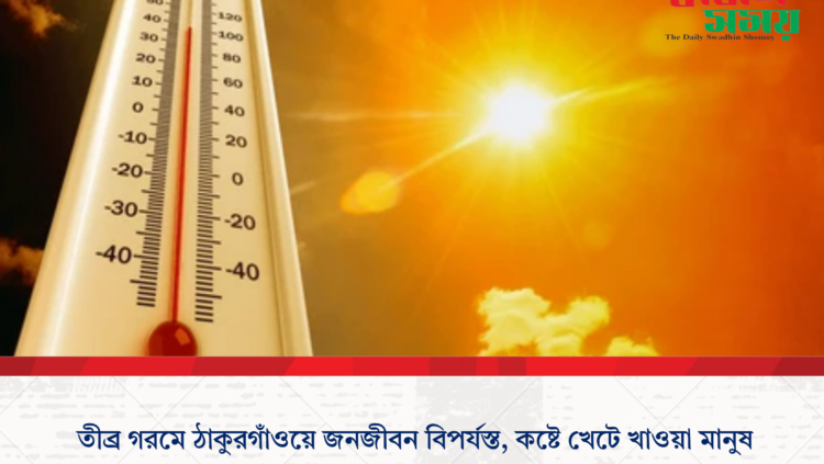 তীব্র গরমে ঠাকুরগাঁওয়ে জনজীবন বিপর্যস্ত, কষ্টে খেটে খাওয়া মানুষ