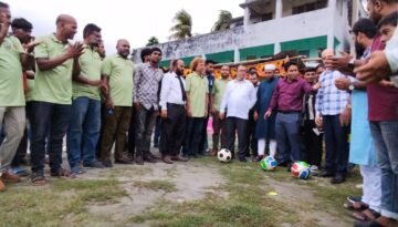 ঝালকাঠি পৌর প্রশাসক ফুটবল টুর্নামেন্টের উদ্বোধনী খেলায় ৯নং ওয়ার্ডের জয়